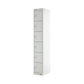 Value Six Compartment Locker 300x450x1800mm Light Grey Door 461416 F