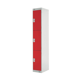 Value Three Compartment Express Standard Locker 300x300x1800mm Red Door 462330 F