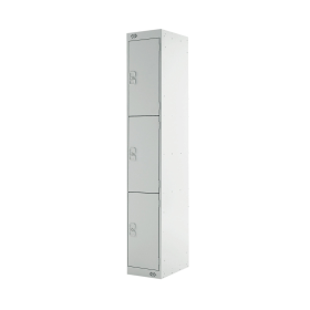 Value Three Compartment Express Standard Locker 300x450x1800mm Light Grey Door 462373 F