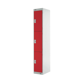 Value Three Compartment Express Standard Locker 300x450x1800mm Red Door 462374 F