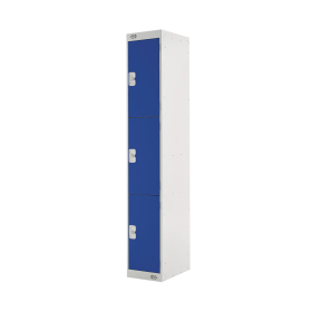 Value Three Compartment Locker 300x300x1800mm Blue Door 461385 F