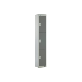 Value Three Compartment Locker 300x300x1800mm Dark Grey Door 461387 F