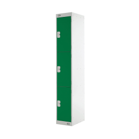 Value Three Compartment Locker 300x300x1800mm Green Door 461388 F
