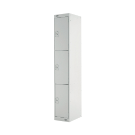 Value Three Compartment Locker 300x300x1800mm Light Grey Door 461386 F