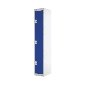 Value Three Compartment Locker 300x450x1800mm Blue Door 461409 F