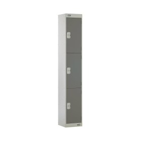 Value Three Compartment Locker 300x450x1800mm Dark Grey Door 461411 F