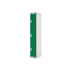 Value Three Compartment Locker 300x450x1800mm Green Door 461412 F