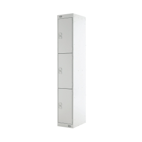 Value Three Compartment Locker 300x450x1800mm Light Grey Door 461410 F
