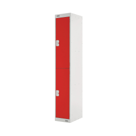 Value Two Compartment Locker 300x300x1800mm Red Door 461383 F