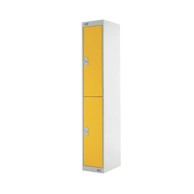 Value Two Compartment Locker 300x300x1800mm Yellow Door 461384 F
