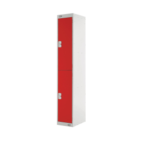 Value Two Compartment Locker 300x450x1800mm Red Door 461407 F