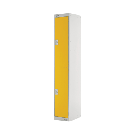 Value Two Compartment Locker 300x450x1800mm Yellow Door 461408 F