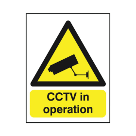 Value Warning Sign CCTV In Operation PVC A5 Yellow GN00751R 372624 F