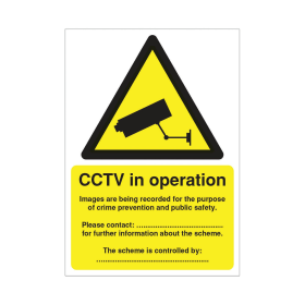 Value Warning Sign Data Protection Act Compliant Self Adhesive Sign A5 Yellow DPACCTVS 372627 F