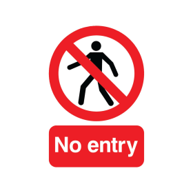 Value Warning Sign No Entry Self Adhesive A5 Red 372629 F