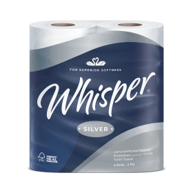 Value Whisper Silver Toilet Roll 2 Ply 210 Sheets 40 Pack NH02021 F