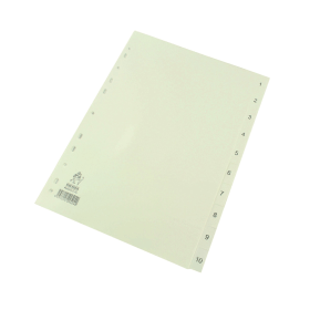 Value White Index Dividers 1 10 181904 F