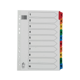 Value White Multicoloured Mylar Index Dividers 1 10 194876 F