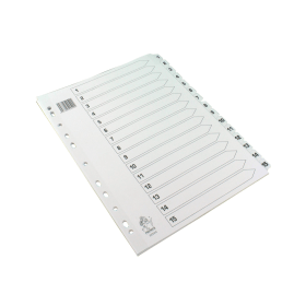 Value White Mylar Index Dividers 1 15 130784 F