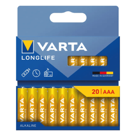 Varta Longlife AAA Alkaline Batteries 20 Pack 4103101720 VAR06762 F