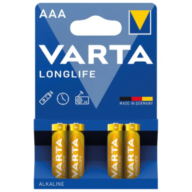 Varta Longlife AAA Alkaline Batteries 4 Pack 4103101414 VR52507 F