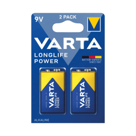 Varta Longlife Power 9V Batteries 2 Pack 04922121412