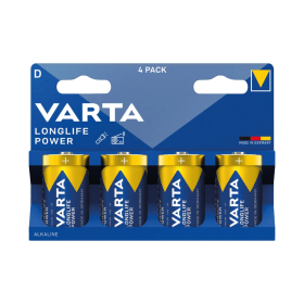 Varta Longlife Power D Alkaline Batteries 4 Pack 4920121424