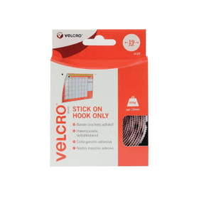 Velcro Stick On Coins Hook Only 19mm White 125 Pack 367079 F