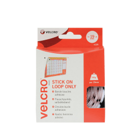 Velcro Stick On Coins Loop Only 19mm White 125 Pack 830945 F