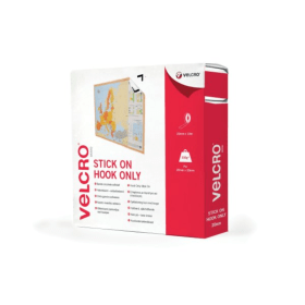 Velcro Stick On Tape Hook Only 20mm x 10m White 512928 F