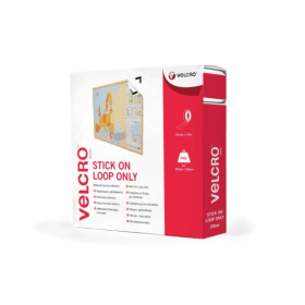 Velcro Stick On Tape Loop Only 20mm x 10m White 512927 F