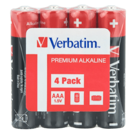 Verbatim 49500 AAA Alkaline Batteries 4 Pack