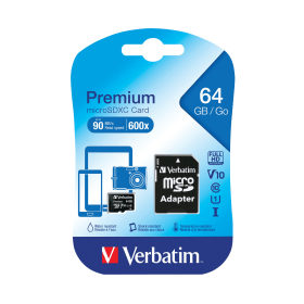 Verbatim 64GB Premium SDXC Micro Card with Adapter 407284 F