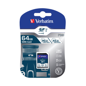 Verbatim 64GB Pro SDXC Memory Card Class 10 458465 F