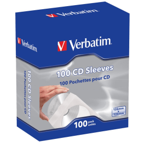 Verbatim CD DVD Sleeves Paper 100 Pack 562521 F
