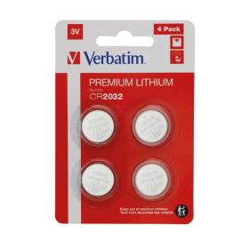 Verbatim CR2032 3V Premium Lithium Batteries 4 Pack 49533