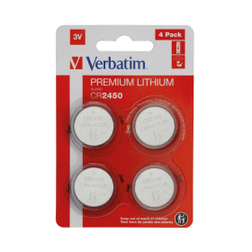 Verbatim CR2450 3V Premium Lithium Batteries 4 Pack 49535