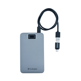 Verbatim Executive Fingerprint Secure Portable Hard Drive 1TB Grey 761825 F