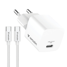 Verbatim Mini USB C Charger 20W EU Plug with Cable VM32396 F