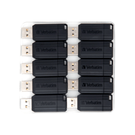 Verbatim Pinstripe USB 2.0 16GB Drive Black 10 Pack 583486 F
