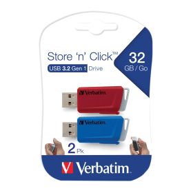 Verbatim Store and Click USB 3.2 32GB Assorted 2 Pack 588122 F