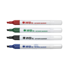WB Assorted Whiteboard Marker Pens Chisel Tip 2 5mm Line 4 Pack 230874 F