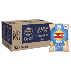 Walkers Baked Cheese and Onion Crisps 37.5g 32 pack 576885 F