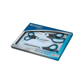 Westcott Easy Grip Scissor Set Black Blue 130 200 255mm 3 Pack 461273 F