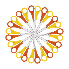 Westcott Left Handed Scissors 130mm Yellow Orange 12 Pack 410902 F