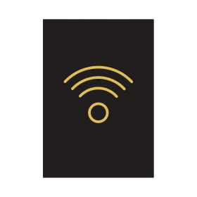Wireless Sign Rigid Plastic 105mm x 150mm Black Gold 893693 F
