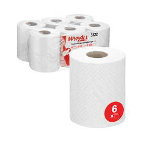 Wypall L10 Food and Hygiene Centrefeed Paper Rolls 163m 1 Ply White 6 Pack 610327 F