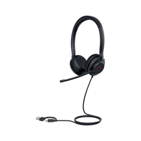 Yealink UH35 Dual Wired On Ear Headset USB C A Black 918055 F