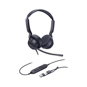 Yealink UH42 Wired On Ear Dual Headset USB C A Black YEA32306 F