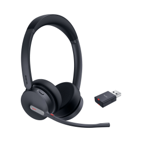 Yealink WH64 Hybrid Dual Wireless On Ear Headset USB C A Black 918053 F